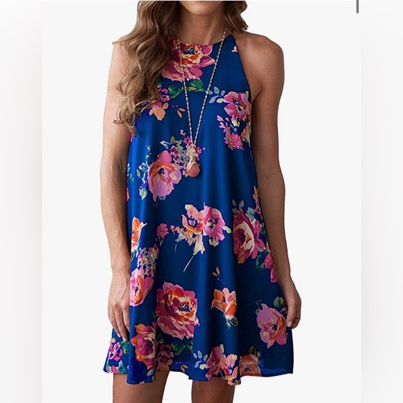 ours Dresses & Skirts - Floral Summer Halter Chiffon Sleeveless Dress